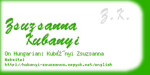 zsuzsanna kubanyi business card